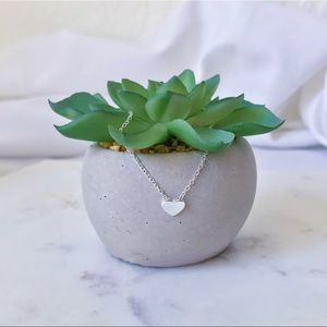 Plain Heart Necklace ( 925 Sterling Silver )